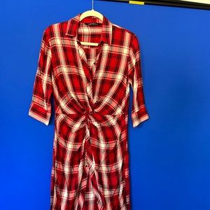 Red shirt dress
